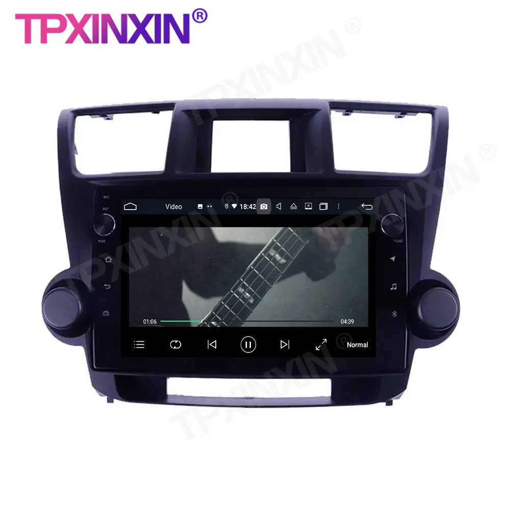 Car Radio 4+128G For Toyota Highlander 09-13 Android Car Multimedia Player Headunit Audio Radio Navigtion  4G LTE SIM Card  DSP