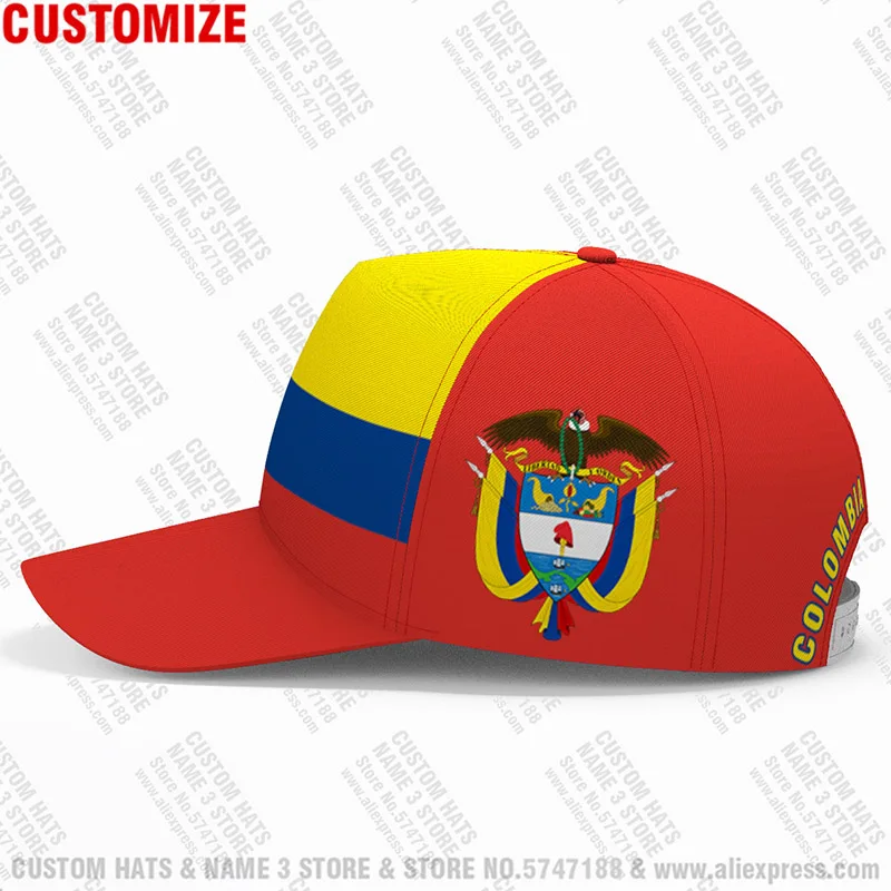 Colombia Baseball Caps Free 3d Custom Made Name Number Team Logo Co Hat Col Country Travel Spanish Nation Republic Flag Headgear