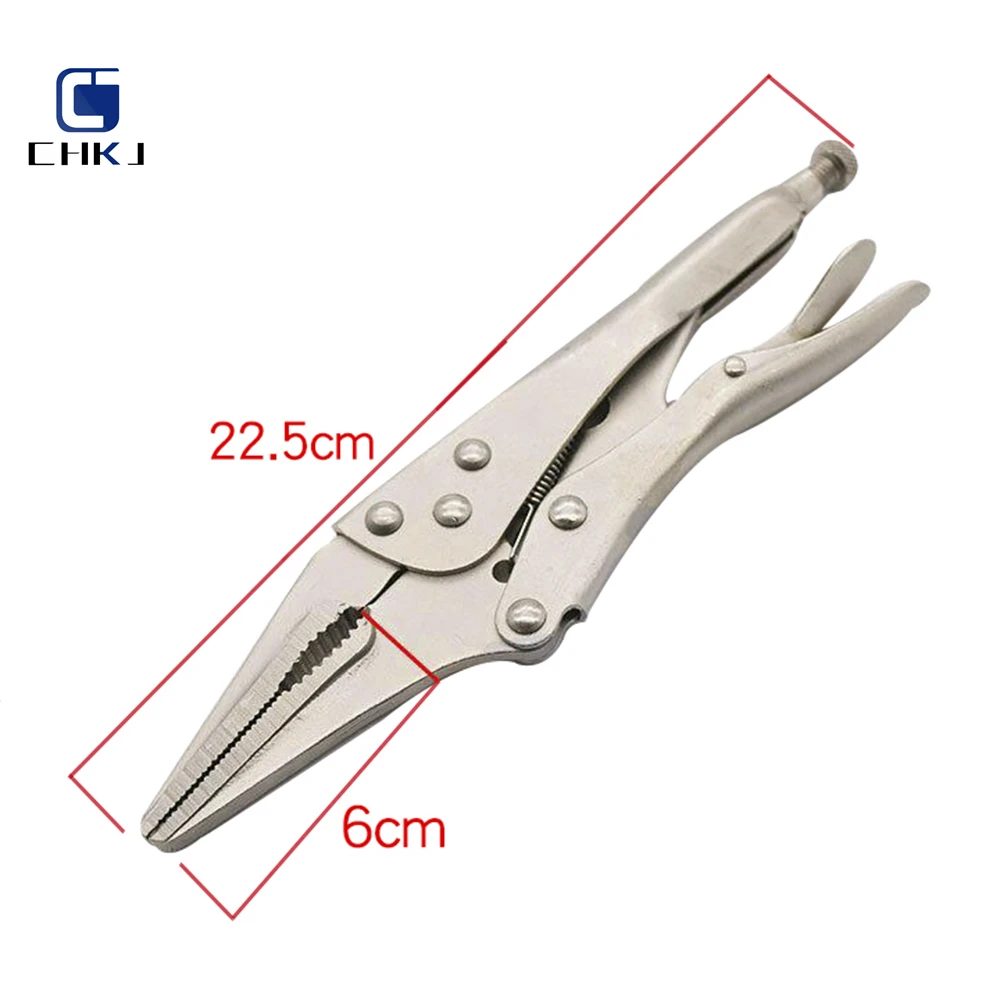 9 Inch Locking Pliers Straight Mouth Straight Claw Locking Vise Clamp Manual Tool Needle-Nose Pliers Grinding Processing Pliers