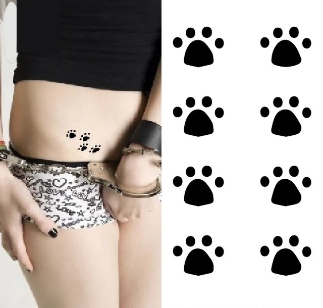 Waterproof Temporary Tattoo Sticker on body sexy cat footprints  