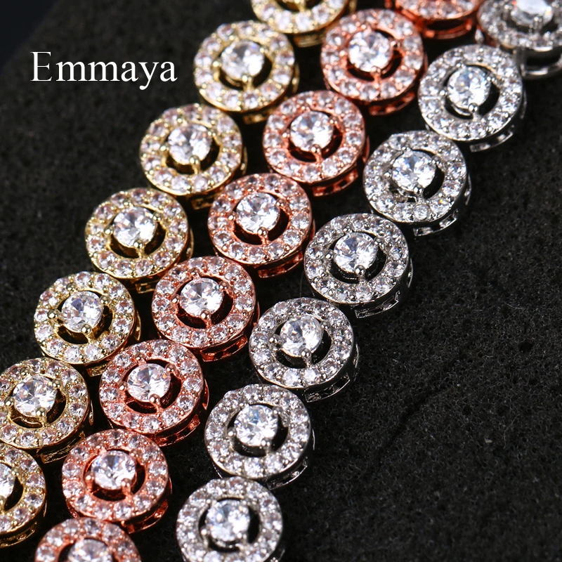 EMMAYA Season Arrival Dazzling Jewelry Three Colors Choice Round-shape Cubic Zircon Exquisite Bracelet For Female In Party