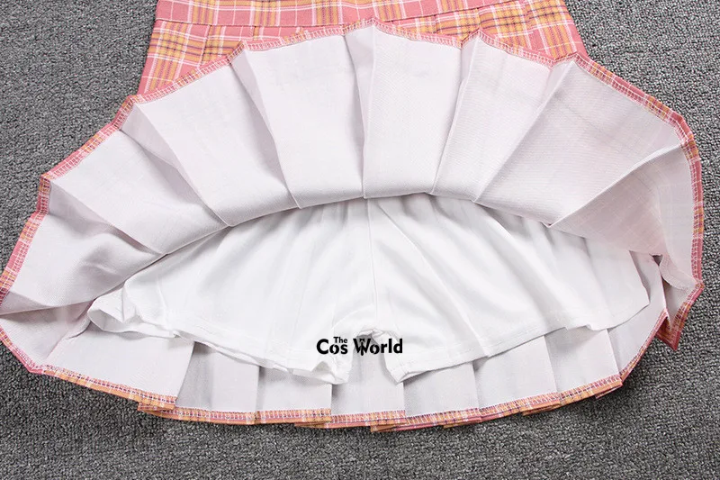 Japanese XS-XXL Girl's Summer A-line High Waist Pleated Plaid Skirts School Uniforms Students Cloth