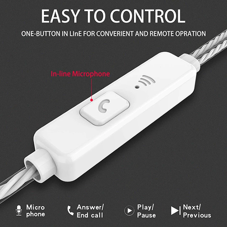 Auriculares intrauditivos con micrófono, con cable y micrófono, para Samsung y iphone