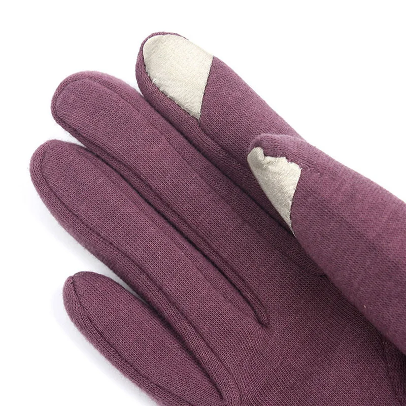 Non-fleece gloves female autumn and winter new fur ball driving and riding warm touch screen gloves l31