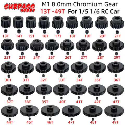 M1 8mm 13T-20T 21T-25T 26T-30T 31T-40T 41T-49T 피니언 모터 기어 1/5 TRAXXAS ARRMA 4WD Outcast 8S EXBRC 자동차 8mm 모터 샤프트
