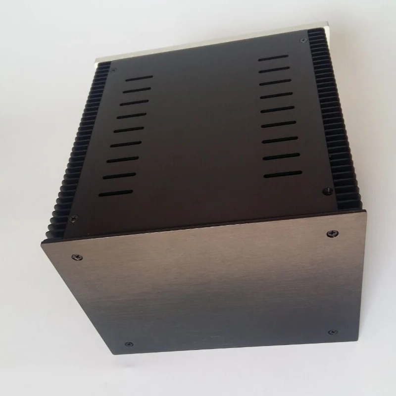 Chasis de amplificador de potencia de aluminio 518, caja de fuente de alimentación, carcasa de Audio, Panel en blanco, bricolaje con radiador, 246x180x259mm