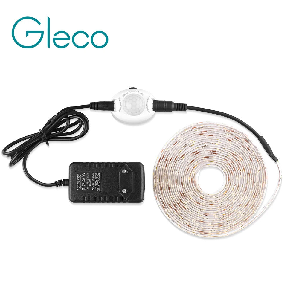 

Motion Activated Sensor Bed Light 1.2M LED Strip Sensor Night Light 12V Cabinet Light Warm white with Automatic Shut Off Timer