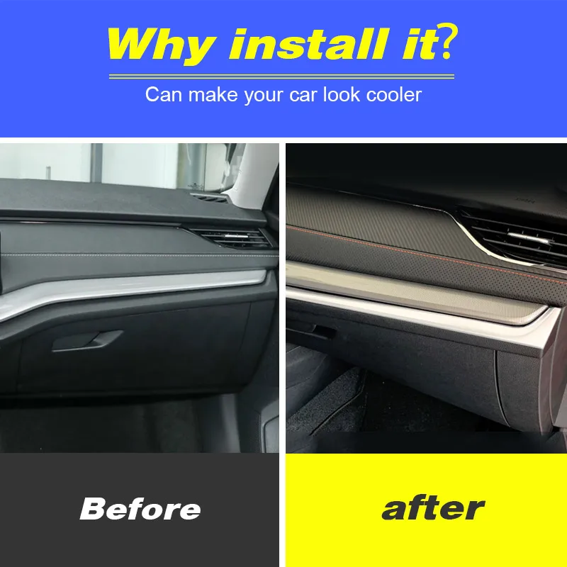 Vtear Central Control Car Trim Cover Decoration Dashboard Sticker Auto Interior Accessories Products For Skoda Octavia pro A8 — zdjęcie 3