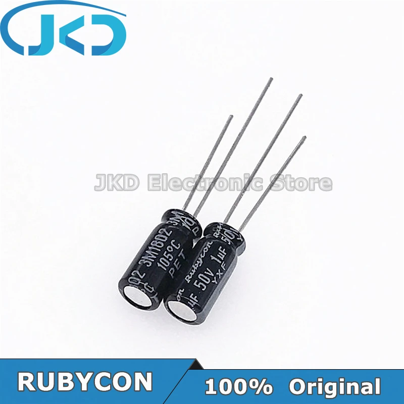 50pcs RUBYCON 1UF 50V 5*11mm 1UF50V 50V1UF 5x11mm Aluminum Electrolytic Capacitor 100% Original