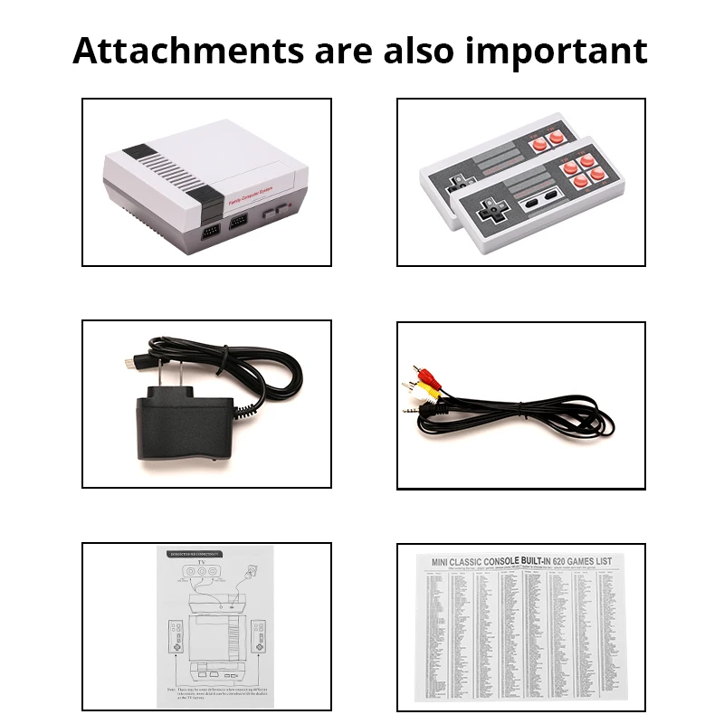 وحدة تحكم ألعاب فيديو عتيقة مع لوحة ألعاب مزدوجة ، وحدات تحكم في مخرج الفيديو ، مشغل ألعاب ، ألعاب كلاسيكية مدمجة ، FC ، N ، ES