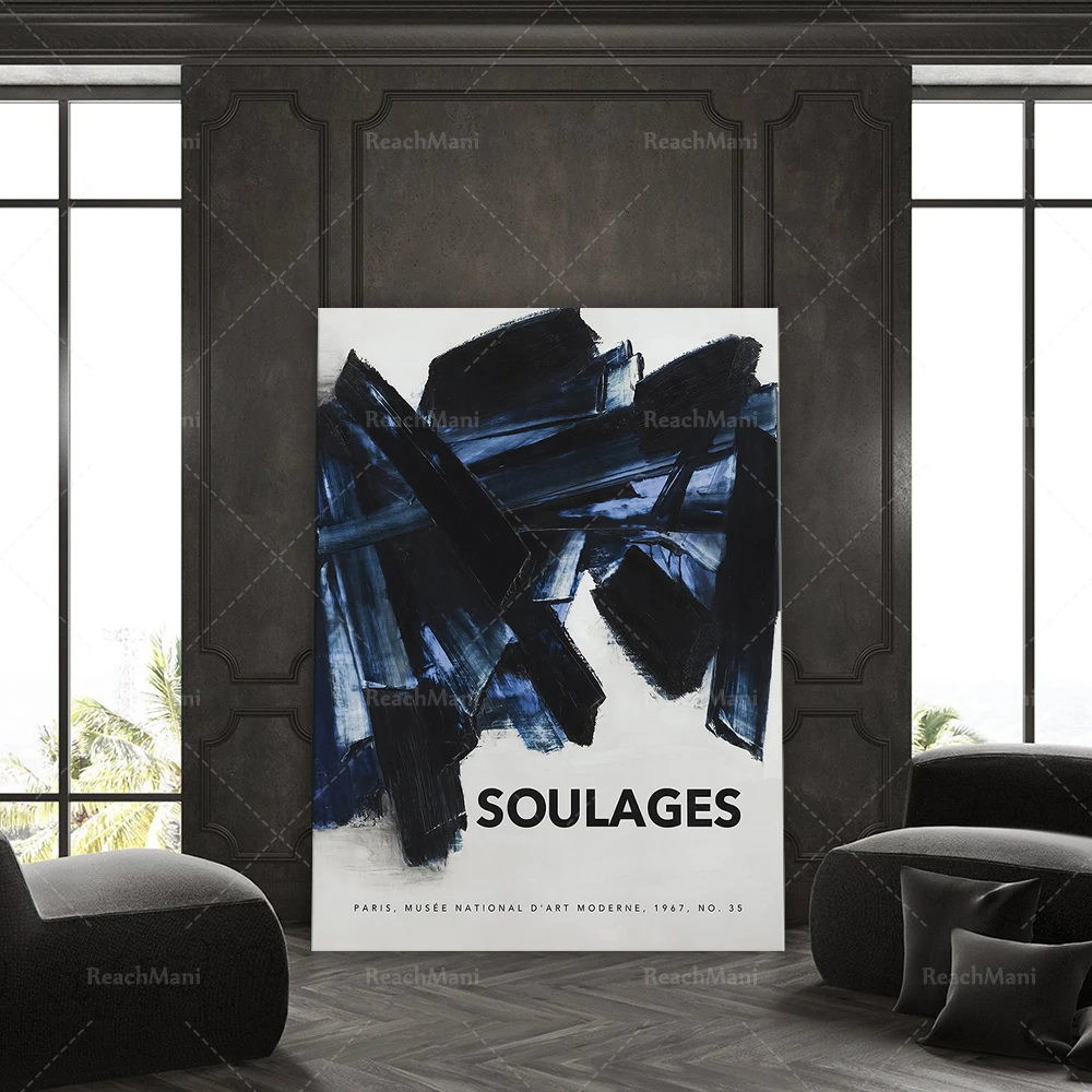 Soulages Poster, Pierre Soulages, Modern Poster, Minimalist Print, Exhibition Poster, Soulages Print, Wall Decor Print