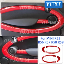 6 Pcs Car Door Inner Panel Decorative Protective Cover For BMW MINI Cooper JCW R55 R56 R57 R58 R59 Interior Styling Accessories