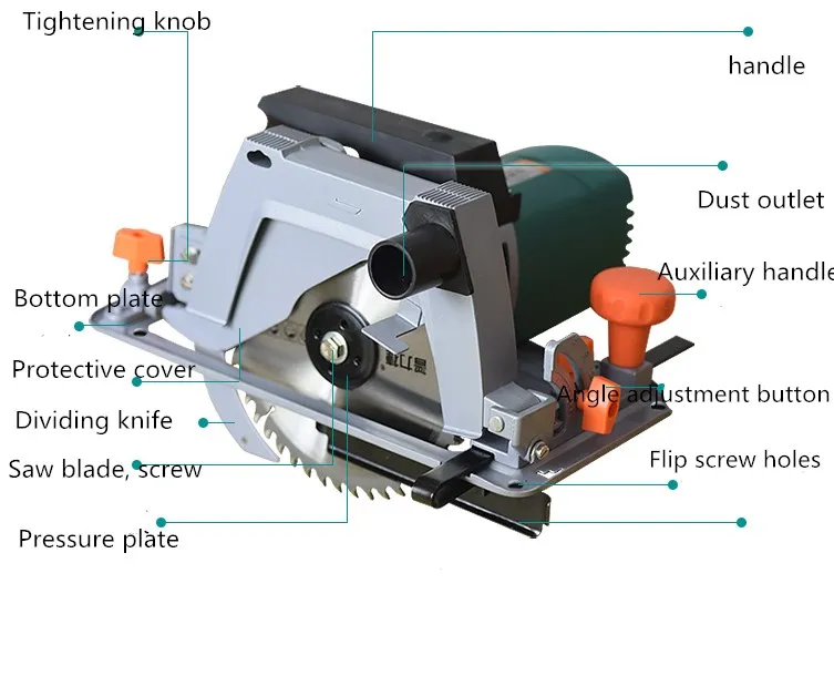 Electric circular saw can be flipped on the table saw electric cutting machine 8 inch high power portable electric saw home wood
