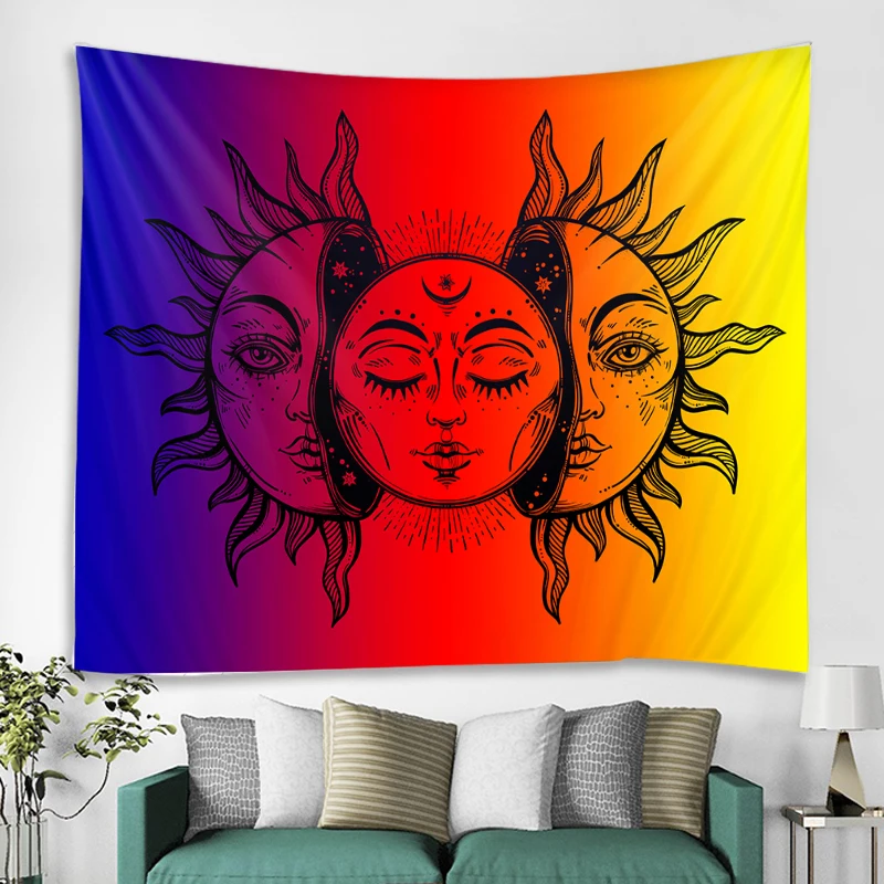 

Sun face decoration tapestry hippie bohemian wall tapestry gypsy witchcraft wall decoration tapestry bedroom wall tapestry