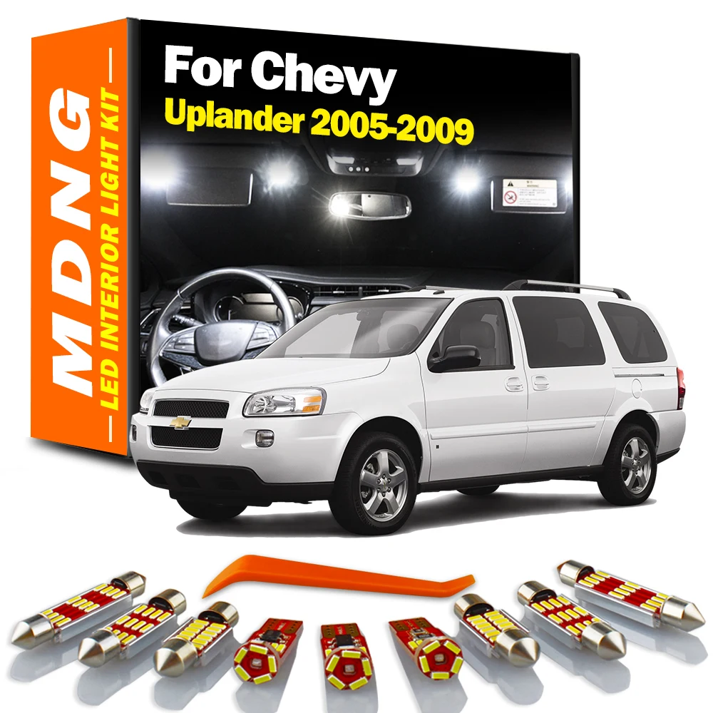 MDNG 14Pcs For Chevrolet Chevy Uplander 2005 2006 2007 2008 2009 Car LED Interior Reading Light Kit ​License Plate Trunk Bulb