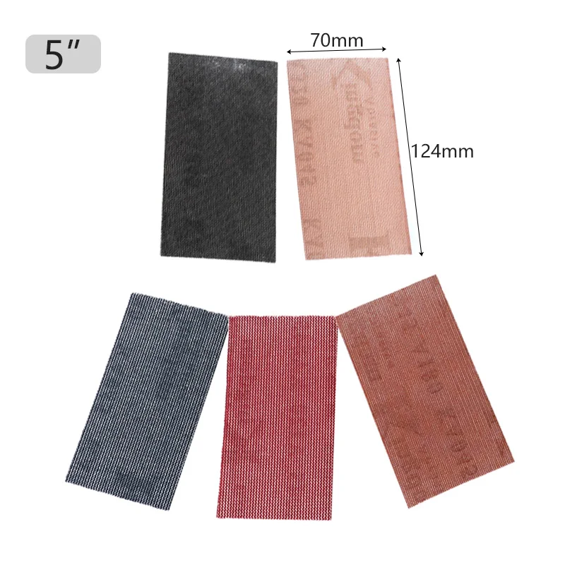 5 sztuk 5 "8" 16 "papier ścierny 80-320 Grit flokowanie pasek szlifierski 5 kolorów stopa szlifierska do szlifowania blok polski narzędzia