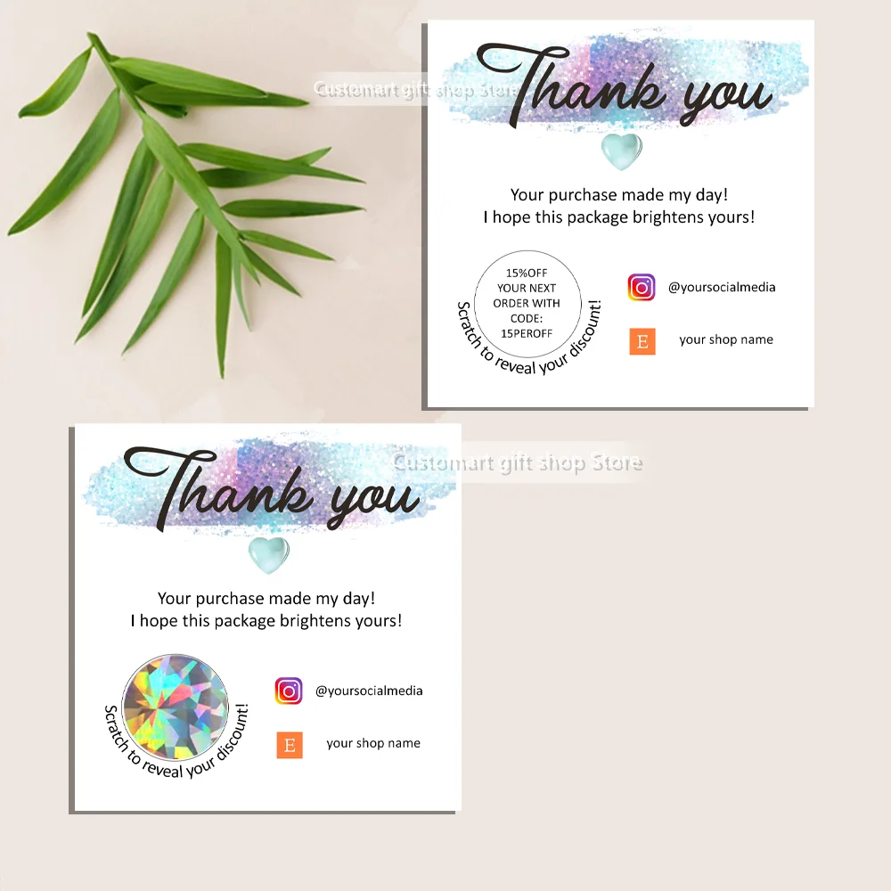 Custom Holographic Business Cards, DIY Packaging Supplies, Thank You Scratch Off Cards, Small Business Cards, Scratch Off Win Ca