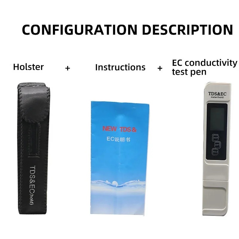 ปากกา TDS ปากกาทดสอบคุณภาพน้ำในครัวเรือน EC มูลค่าการวัดความแม่นยำสูงสาม Conductivity Meter Aquarium ความแข็ง