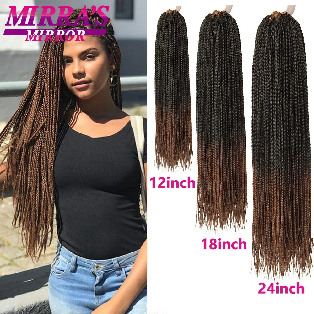 Box Zöpfe Häkeln Haar Prelooped Box Braid Häkeln Zöpfe Haar Für Schwarze Frauen Synthetische Flechten Haar Extensions