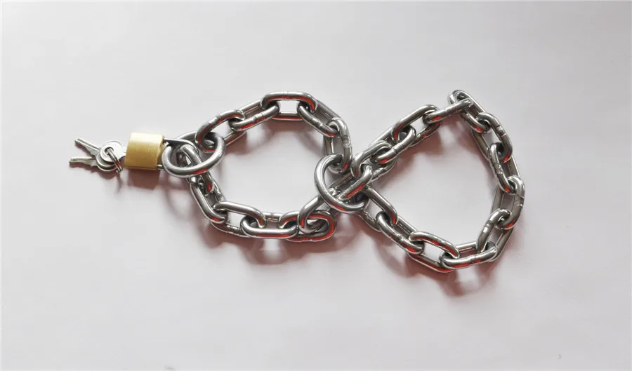 Latest Female Adjustable Stainless Steel Hand Chain Wrist Cuffs Restraint Lock Handcuffs Manacle Adult Bondage BDSM Sex Toy