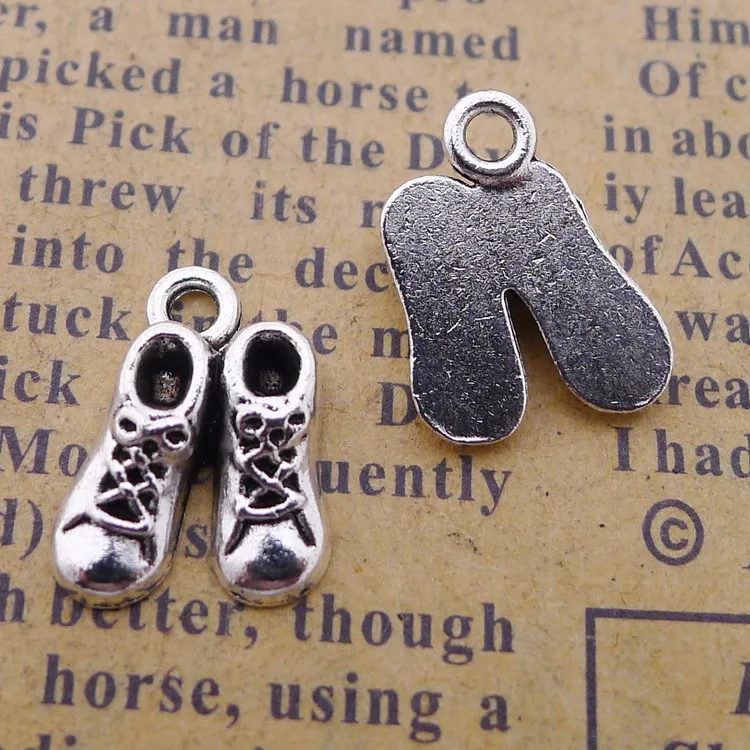 20pcs/Lot 10x14mm Antique Silver Color Shoes Climbing Boot Charms Pendant For Jewelry Making DIY Jewelry Findings