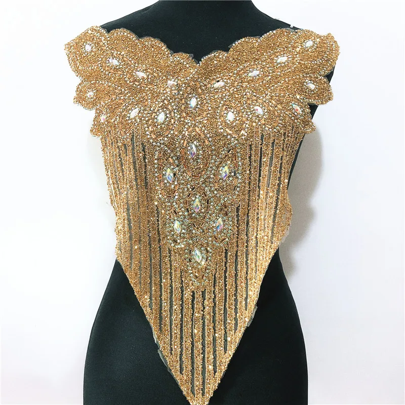 New design tassels pineapple shape Gold rhinestone Motif Rhinestones Embellishment Iron on DIY Patches Sewing Supplies craft