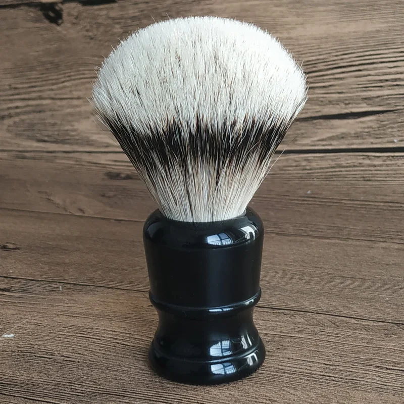 Dscosmetic black handle silvertip badger hair shaving brush