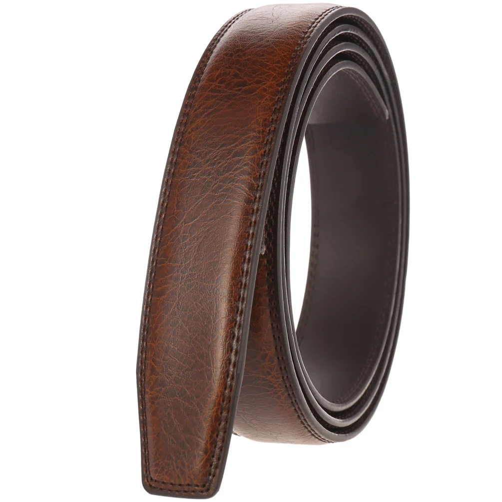 Brown Leather Automatic Buckle Belt Men's Business People Luxury Design Fashion Casual Clothing Accessories Width: 3.5CM