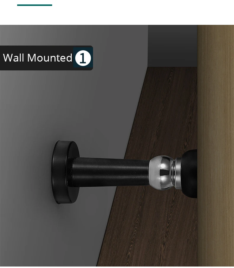 KAK magnetischer Türstopper aus Edelstahl, nicht stanzbar, winddichter Türstopper, Wandmontage, bodenmontierter Türhalter, Türbeschläge – Detail 8