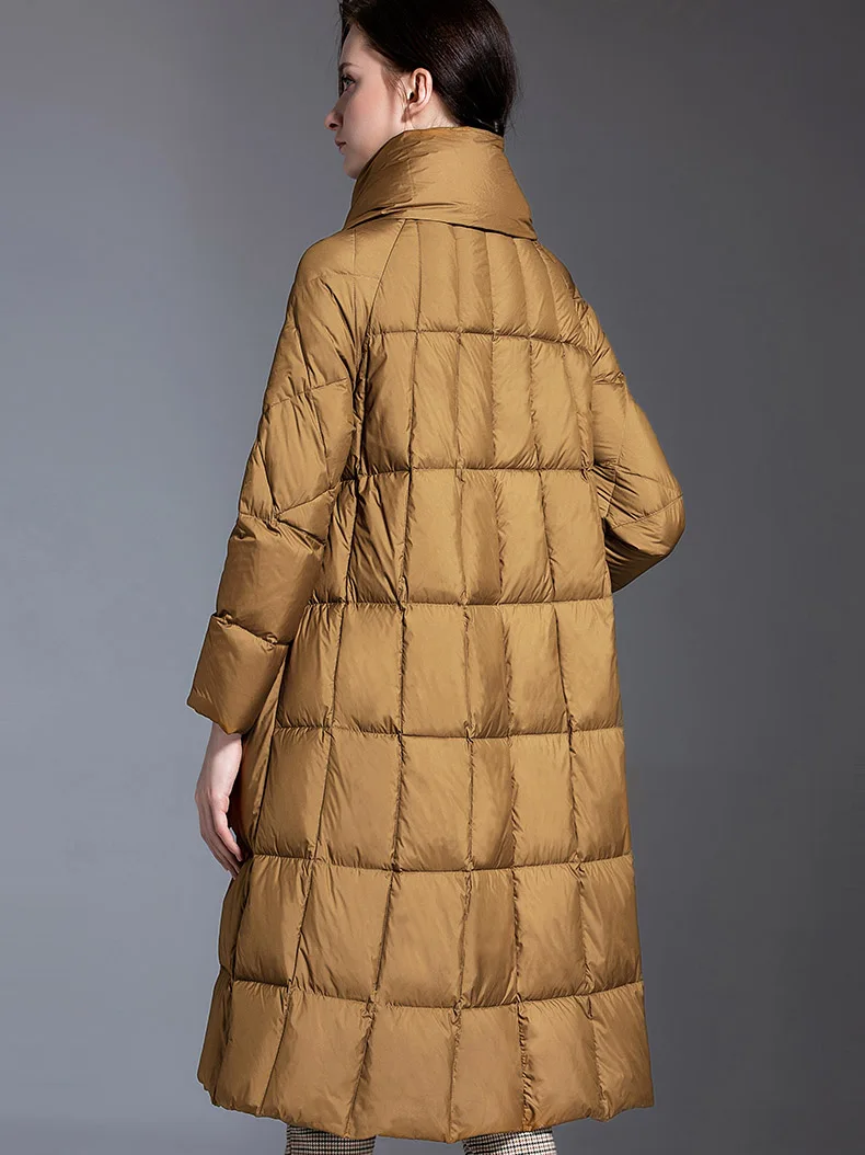 Female Long plus size down jacket winter puffer high-quality brand thick warm black burgundy navy blue coat