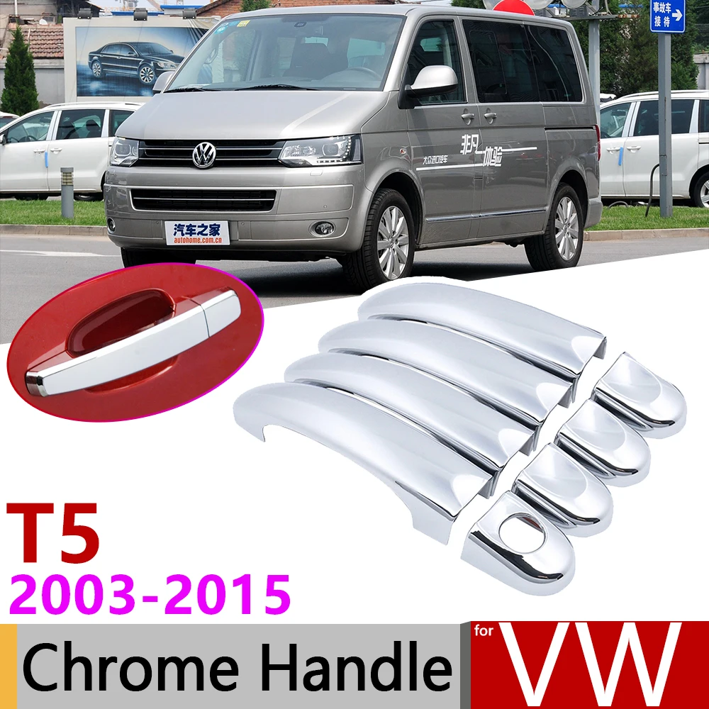 

for VW T5 Volkswagen Transporter 2003~2015 Chrome Door Handle Cover Car Accessories Stickers Trim Set 2005 2008 2010 2012 2014