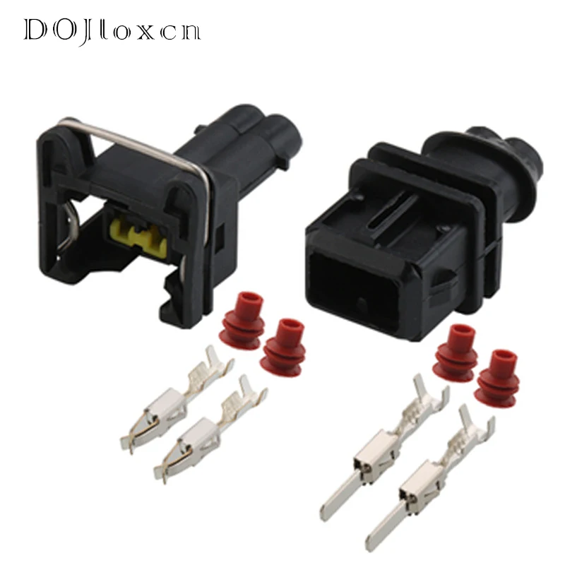 1/5/10/20/50/Sets 2 Pin Male Female EV1 Fuel Injector Nozzle Waterproof Connector Plug Socket Housing For VAG 829441-1 037906240