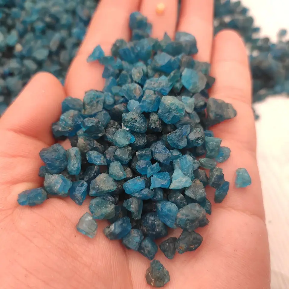 Natural Small size Raw Blue Apatite healing  Stones Crystal gravel Minerals and Stones Rough Gemstone