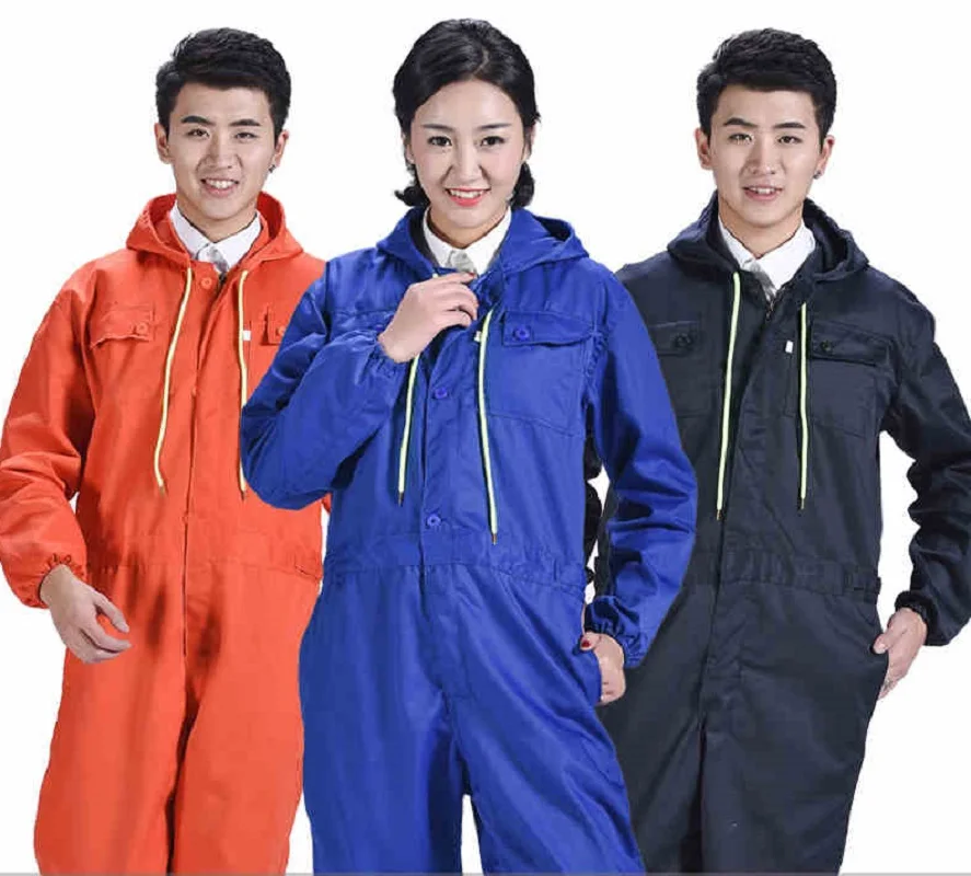 Worker Clothing Hooded Overalls Women Men's Spring Autumn Oversized Onesies Coveralls Car Repairmen Mechanical Workshop Uniforms