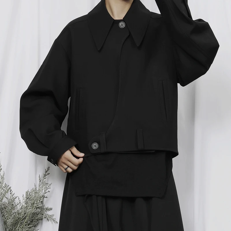 

Men's Suit Jacket Short Jacket Spring And Autumn New Punk Style Personality Asymmetric Front Casual Fashion Large Size Coat