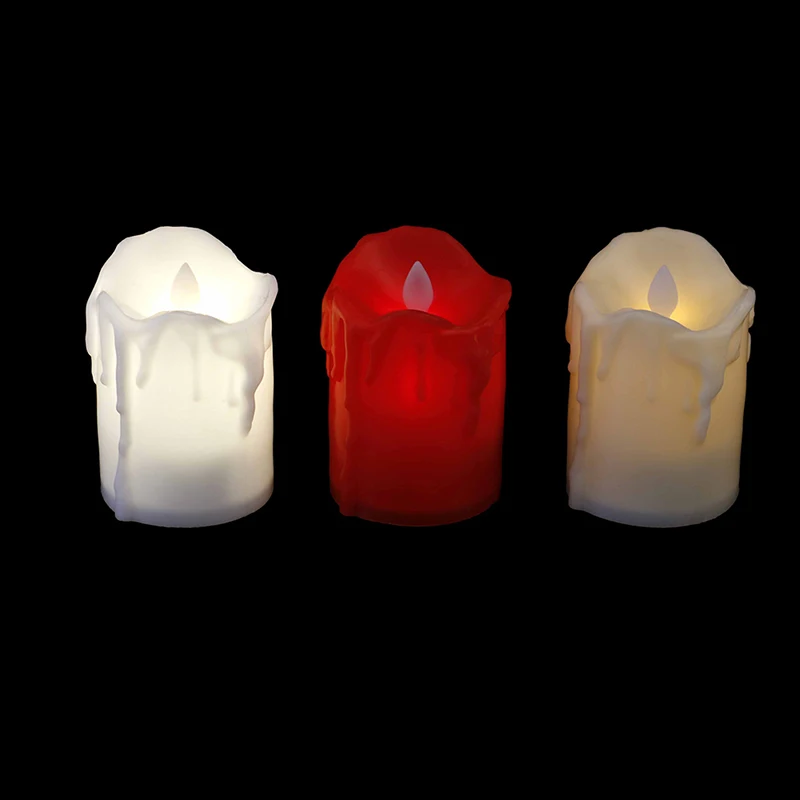 LED Candle Multicolor Lamp Simulation Color Flame Flashing Tea Light Home Wedding Birthday Party Decoration Included Battery