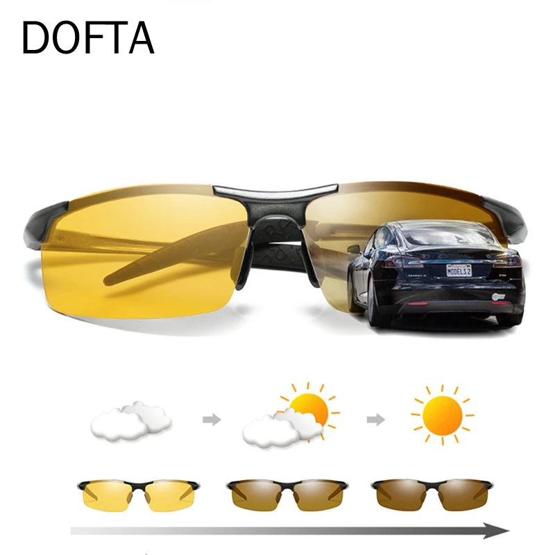 

DOFTA Quality Photochromic Sunglasses Polarized Night Vision Glasses Al-Mg Men Oculos Yellow Driving Glasses Sports Goggles