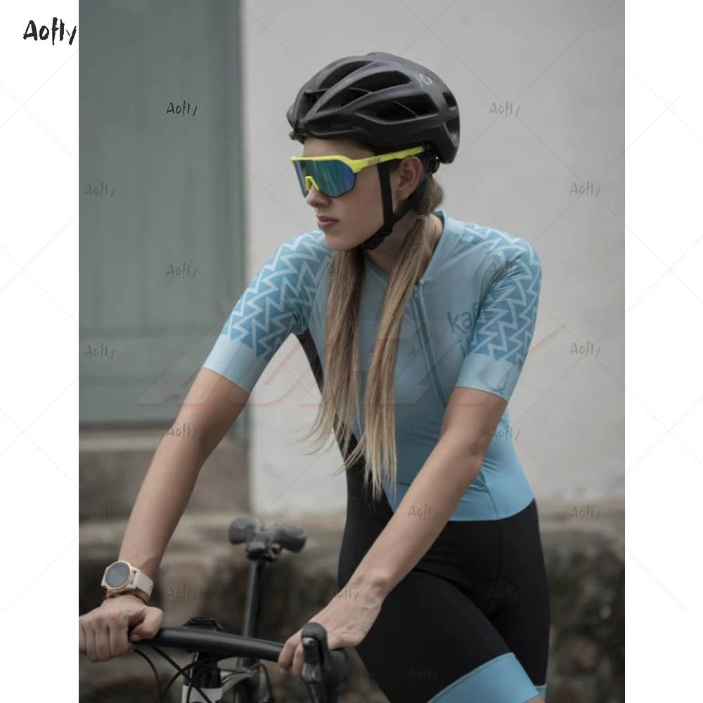 Kafitt Summer blue and pink Short sleeve cycling suit man's cycling clothing Jumpsuit macao female cyclist monkey kafit cycling