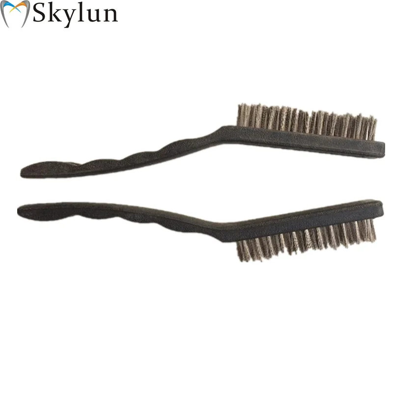 2PCS Dental Stainless steel wire brush plastic handle Used to clean dental appliances dental tool dental materials SL533