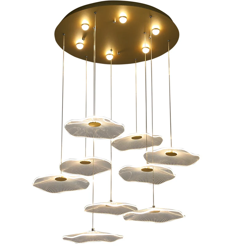 Lampe LED suspendue en acrylique au design moderne, luminaire décoratif d'intérieur, idéal pour un salon, une salle à manger, des escaliers ou un hôtel