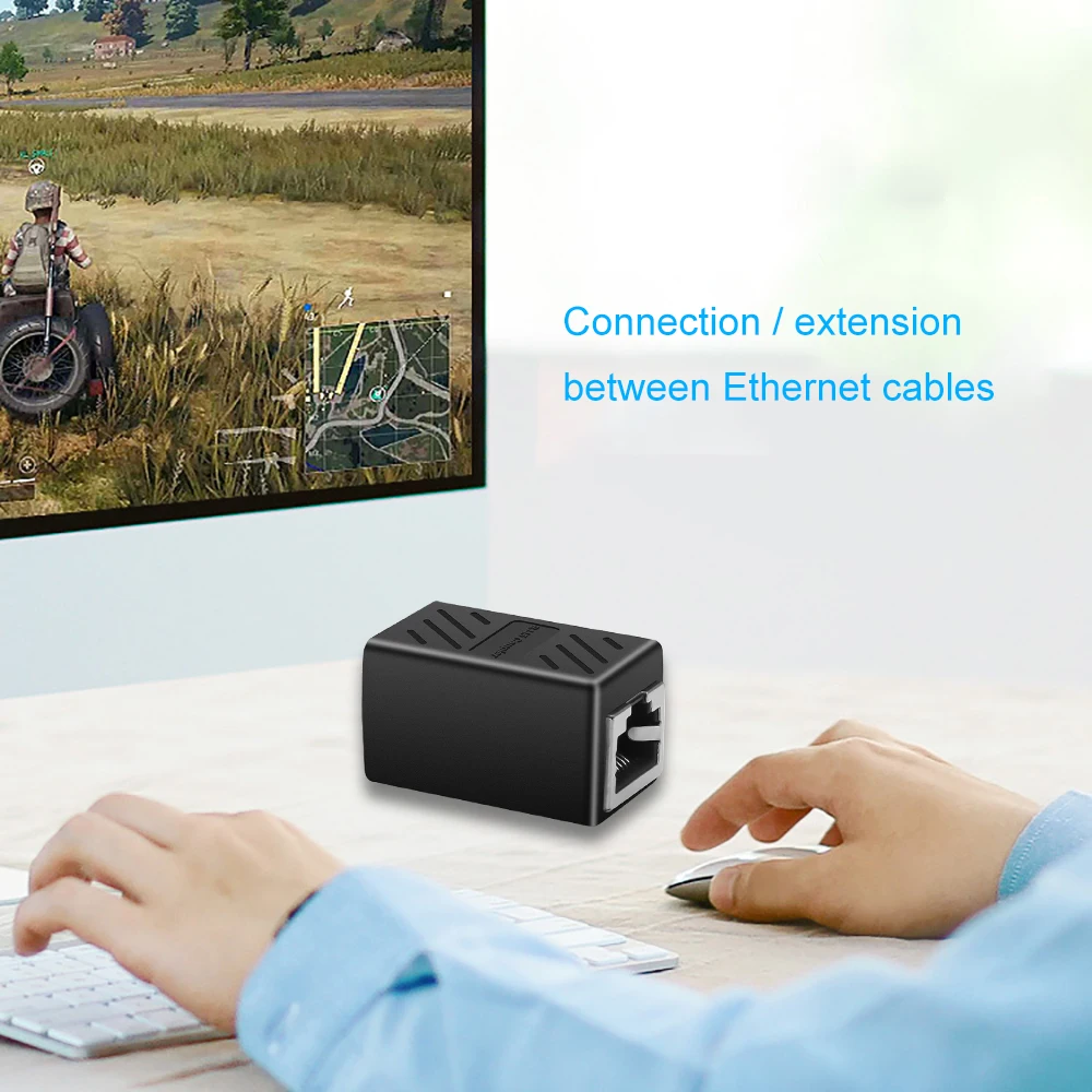 RJ45 네트워크 케이블 커넥터 Cat6A/Cat6/Cat5e RJ45 이더넷 커플러 암-암 네트워크 케이블 익스텐더 어댑터