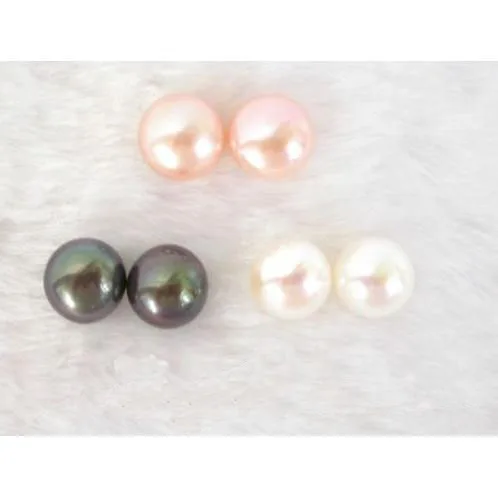 

New Arrival Favorite Pearl Earrings Big 12mm White Pink Black Freshwater Pearl Earring 14k Gold Fild Stud Fine Jewelry Lady Gift