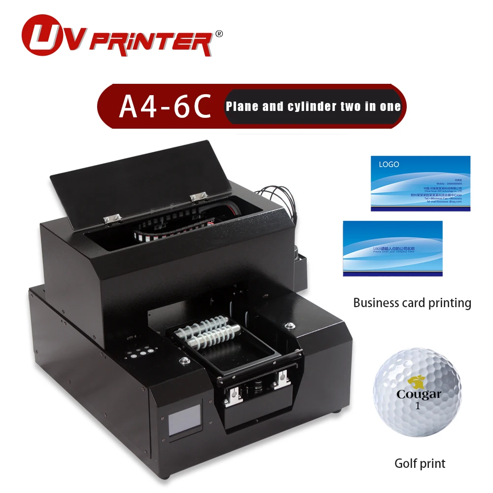 Portable UV inkjet printer for flat and cylindrical objects printing silicone/acrylic/glass/wood/leather custom pattern printing