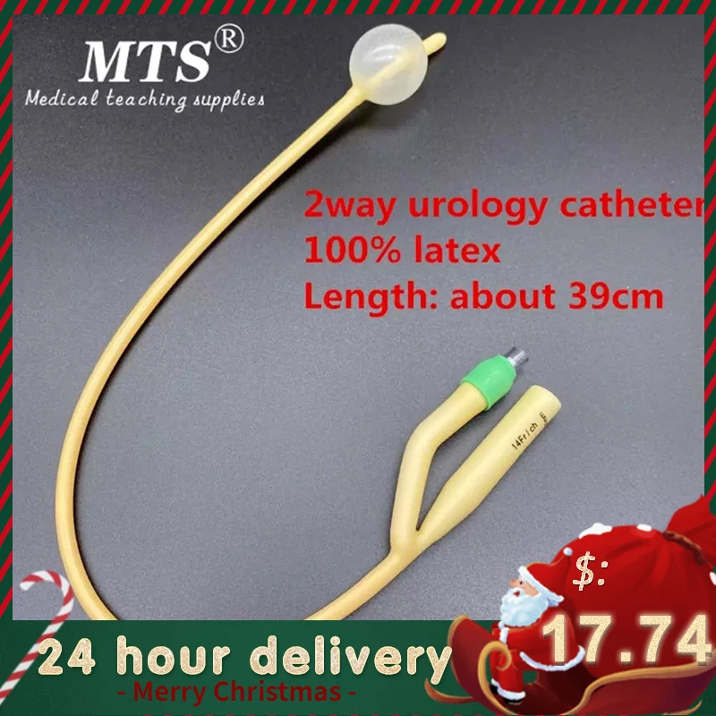 5pcs/bag Medical Disposable Latex Urology Catheter Silicone coated 2 way Latex Foley Catheter