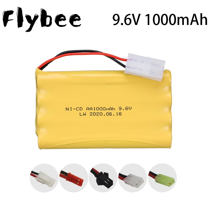 9.6V 1000Mah NiCDแบตเตอรี่สำหรับRcของเล่นรถถังรถไฟหุ่นยนต์เรือปืนNi-CD AA 1000mah 9.6V 1Pcs