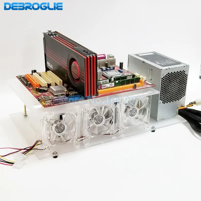 ITX MATX ATX motherboard DIY open chassis transparent bracket double support 10 hard drive ATX power discrete graphics card rack