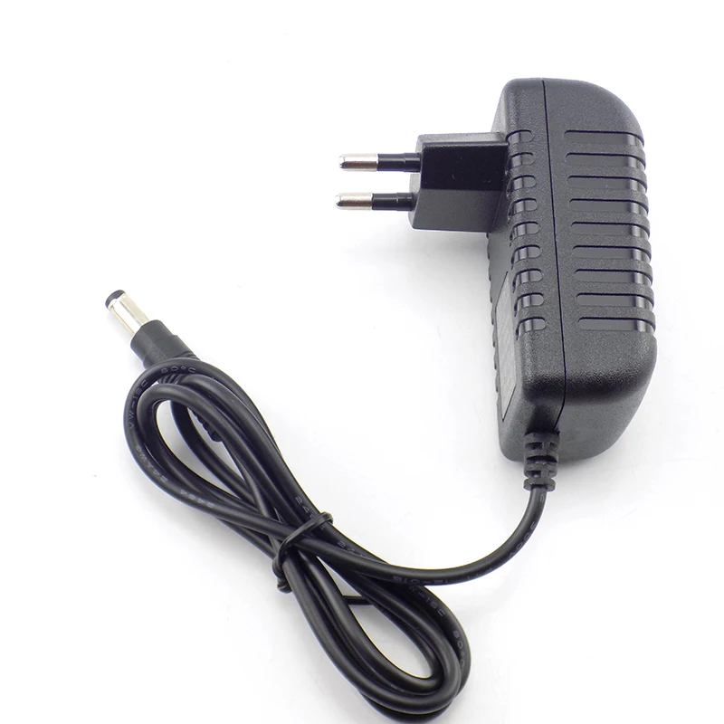 5.5mmX2.5mm DC Plug AC to DC Power Supply Adapter 12V 2A 100-240V Charger Adapter for CCTV LED Strip Lamp US EU AU UK Plug