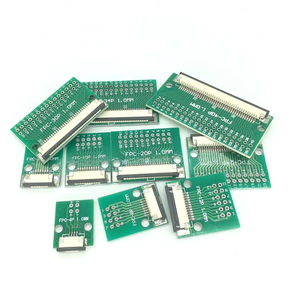 La piastra di trasferimento del cavo piatto FPC/FFC 5 pezzi viene inserita direttamente connettore spaziatura 1.0mm fai-da-te 4/6P/8P/10/12/16/20/24/26P/30P/Pin