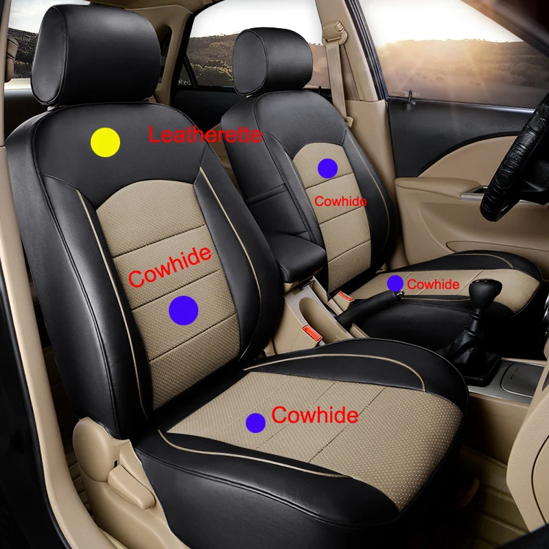 CARTAILOR Cowhide Front Car Seat Cover for Audi R8 Seat Covers & Supports Interior Accessories Custom Fit Seats Cushion Supports