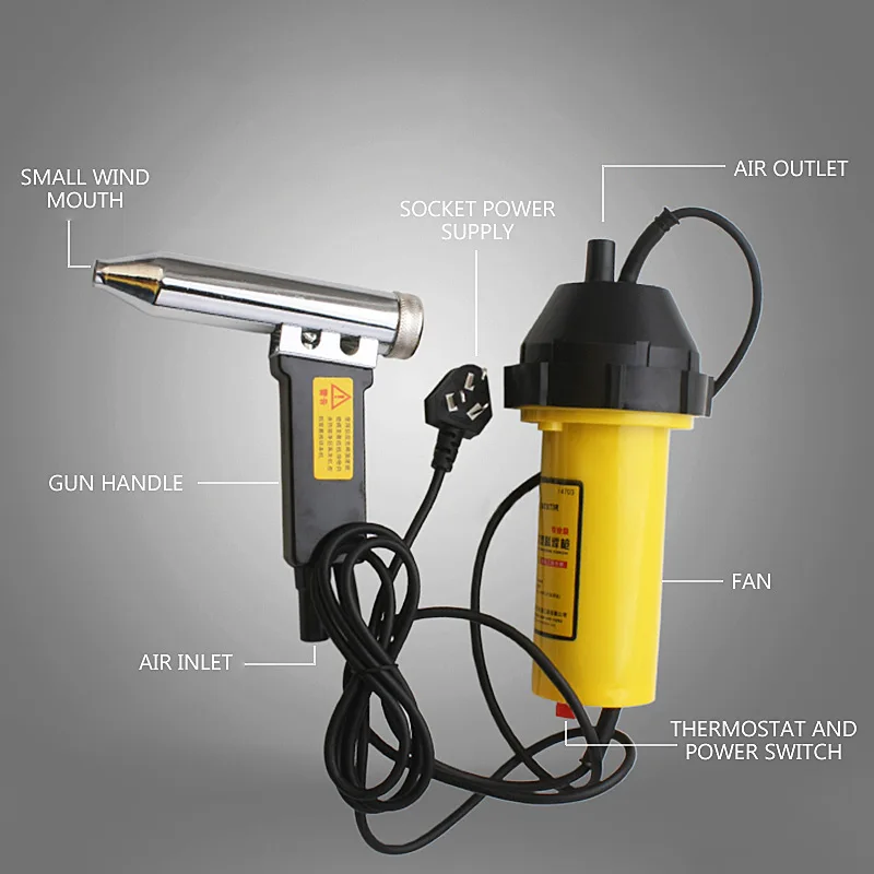 Plastic Welding Gun 1000W Plastic Welding Torch Hot Air Gun PVC Welding Torch Automotive Bumper Welding Torch